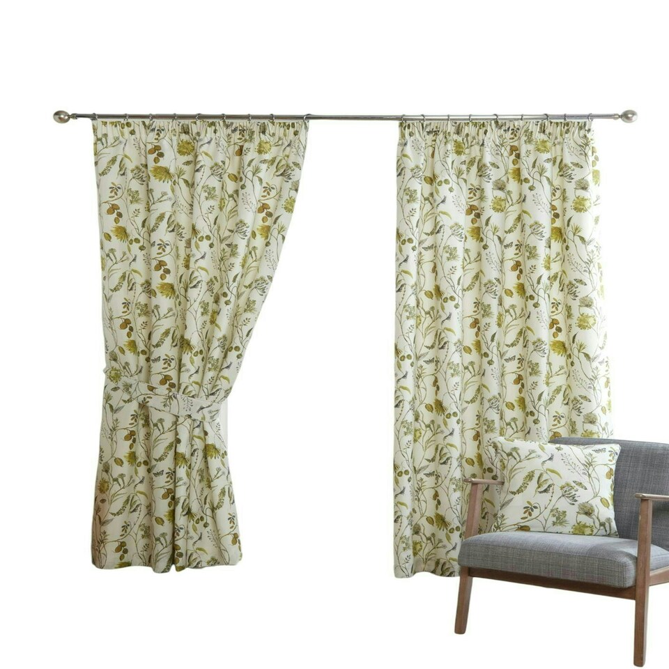 image 1 of Grove Curtains - Green - 168cm x 183cm