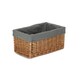 image 2 of Medium Double Steamed Grey Cotton Lined Willow Storage Baskets | Grey | Grey