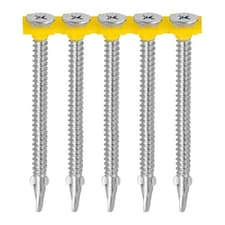 Timco - Collated Timber to Light Section Screws - Countersunk - Wing-Tip - Self-Drilling - Exterior - Silver Organic (Size 4.8 x 44 - 1000 Pieces)