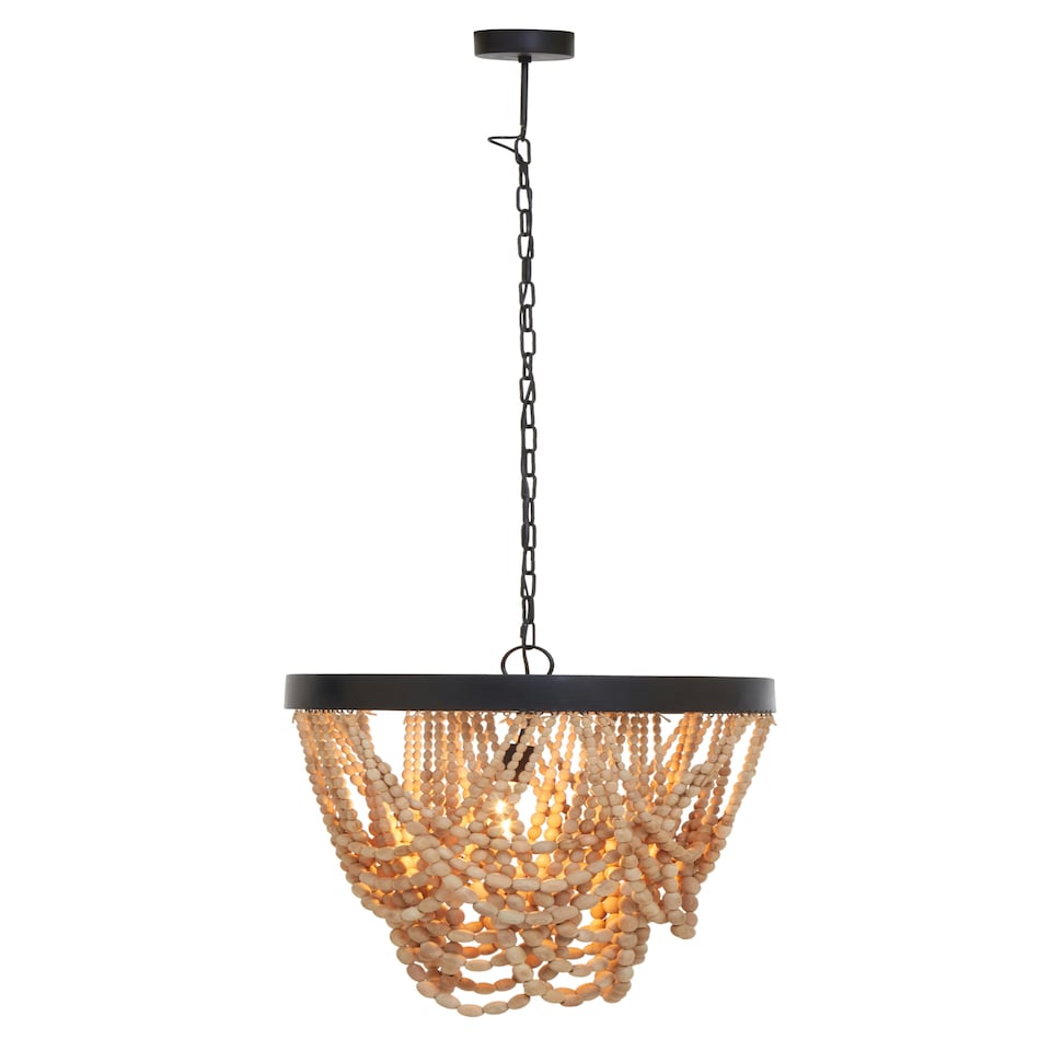 image 1 of Interiors by Premier Wood Bead Chandelier Brown