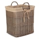 image 1 of Wicker Rectangular Log Basket with Lining | Brown | Brown | One Size