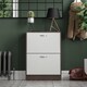 image 2 of Vida Designs 2 Drawer Shoe Cabinet Shoe Rack Storage Cupboard, Walnut & White