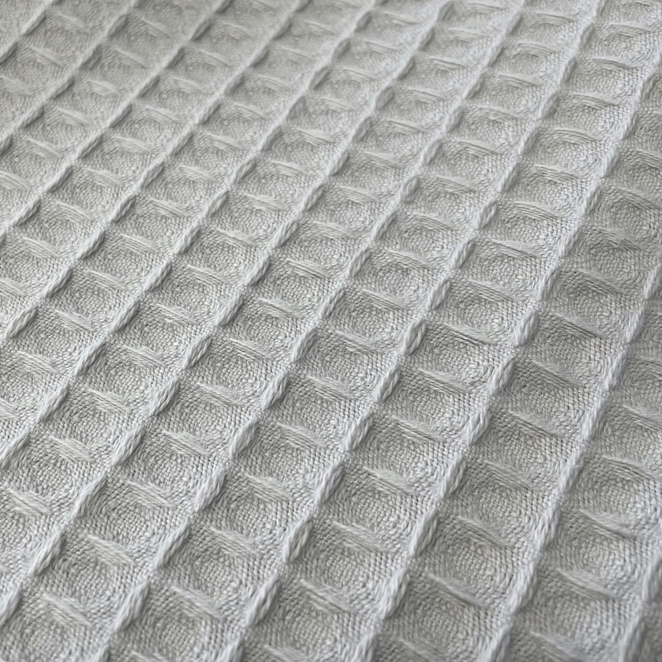 image 1 of Super King Size Waffle Throw Blanket Bedspread 250 x 260cm - 100% Cotton Grey | Dove Grey
