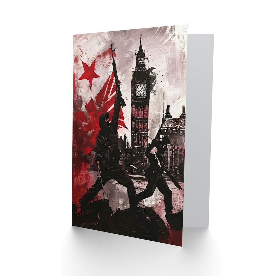 image 1 of Uk Anarchy Big Ben Tower London Him Her Birthday Card