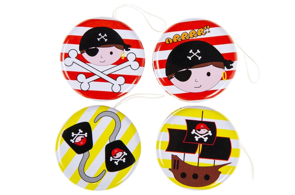 image 1 of Pack of 12 Metal Yo-Yo Pirate Theme Return Tops