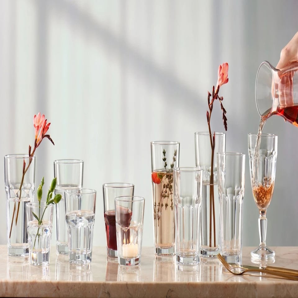 image 1 of Set of 6 320ml Red Sparkling Wine Glasses Glass Goblet Stemmed Base Glassware Set of 6 x 320ml Red Sparkling Wine Glasses Glass Goblet Stemmed Base Glassware