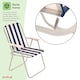 image 3 of Oypla 2x Stripey Camping Festival Party Folding Outdoor Chairs with Armrests Blue