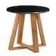 image 1 of Interiors By Premier Stylish Black And Natural Bamboo Round Stool, Durable Bamboo Frame Kitchen Bar Stool, Versatile Bar Stool