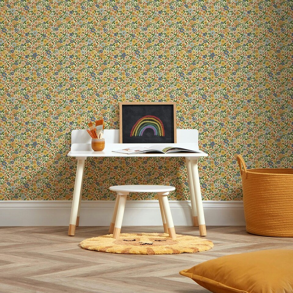 image 1 of Ditsy Gardenia Wallpaper in Lemon Multi
