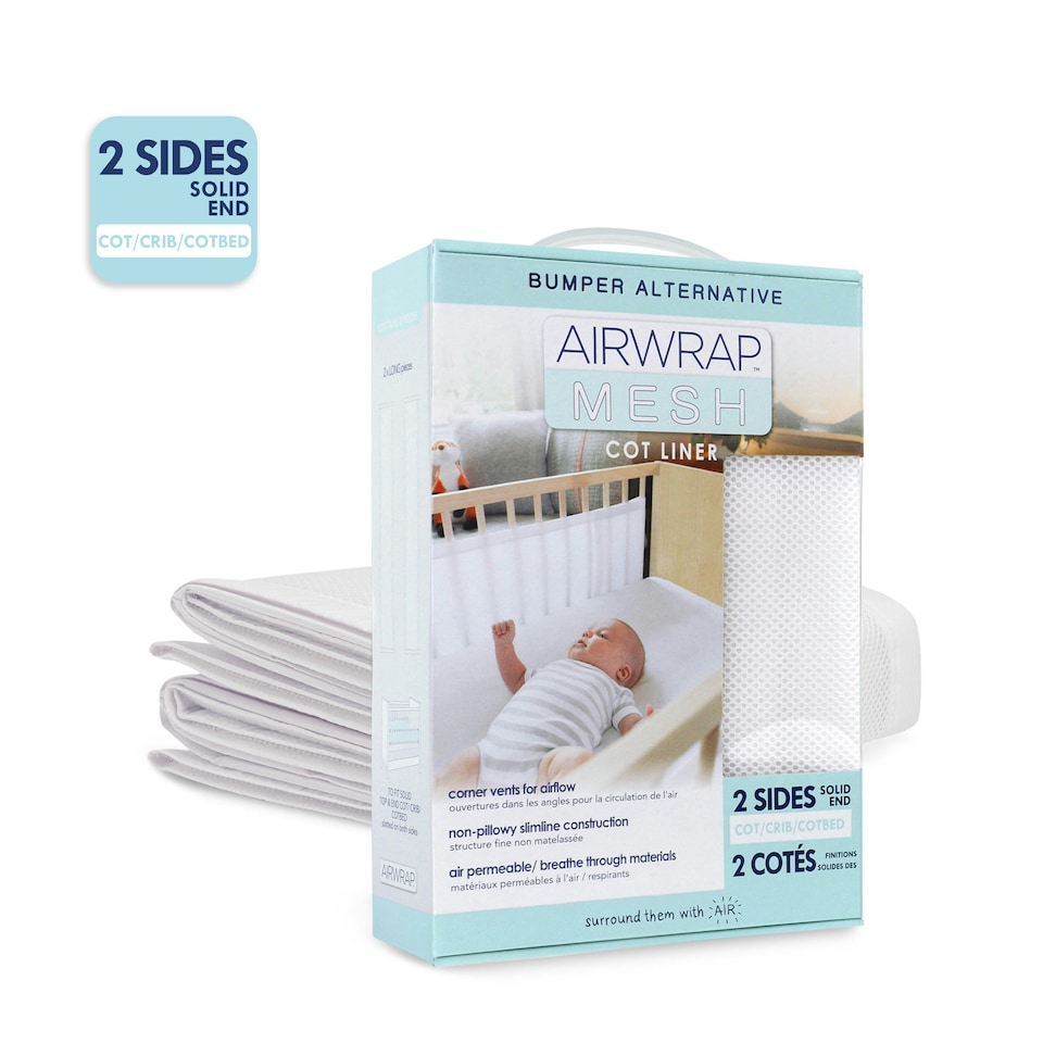 image 1 of Airwrap™ Mesh 2 Sided Cot Liner - Bumper Alternative, White
