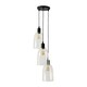 image 4 of ValueLights Kira Glass Dome 3 Drop Cluster Matte Black Ceiling Pendant Light with Bulbs Black