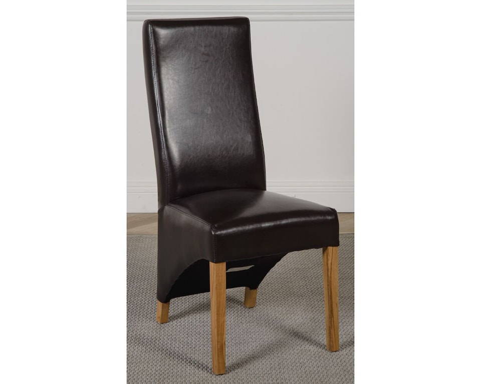 image 1 of Dakota 182 x 92cm Oak Large Dining Table and 8 Lola Leather Chairs | Brown | Brown