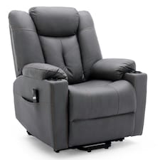 Afton Technology Fabric Single Motor Rise Recliner Lift Mobility Chair (Charcoal)