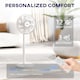 image 4 of HOMCOM Quiet Pedestal Fan with Oscillating, Tilt | White