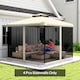 image 2 of Outsunny fit 10x10ft Gazebo Universal Replacement Mosquito Netting for Patio Gazebos and Canopy Tents with Zippers for 3m x 3m Gazebo, Sidewall Only Beige