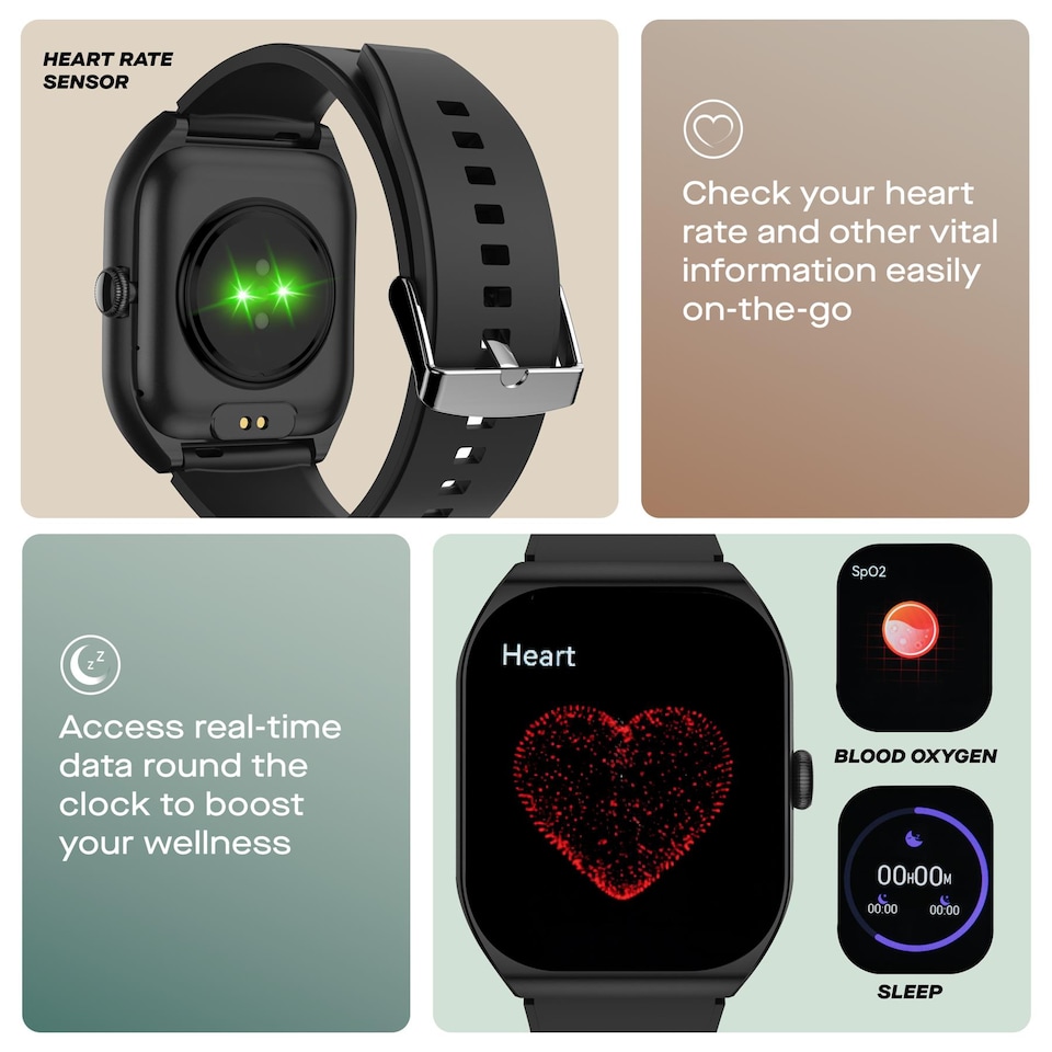image 1 of Daewoo CNX Plus Smartwatch AMOLED Display, Calls & Fitness Tracking - Black