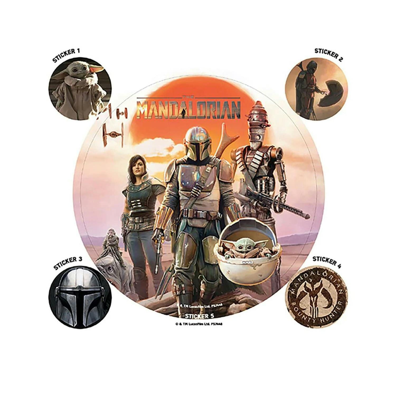 Star Wars: The Mandalorian Legacy Stickers - Multicoloured - One Size