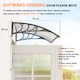 image 7 of Outsunny Door Canopy Awning Outdoor Window Rain Shelter for Door 100 x 75cm | Clear | Clear | 1