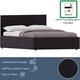 image 7 of Vida Designs Lisbon 5ft King Size Ottoman Bed Storage Faux Leather, Black, 150 x 200cm