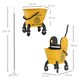 image 3 of HOMCOM Mop Bucket with Wringer Set on Wheels for Floor Cleaning, 26 Litre Down Press Wringer with Handle and Mop, Yellow