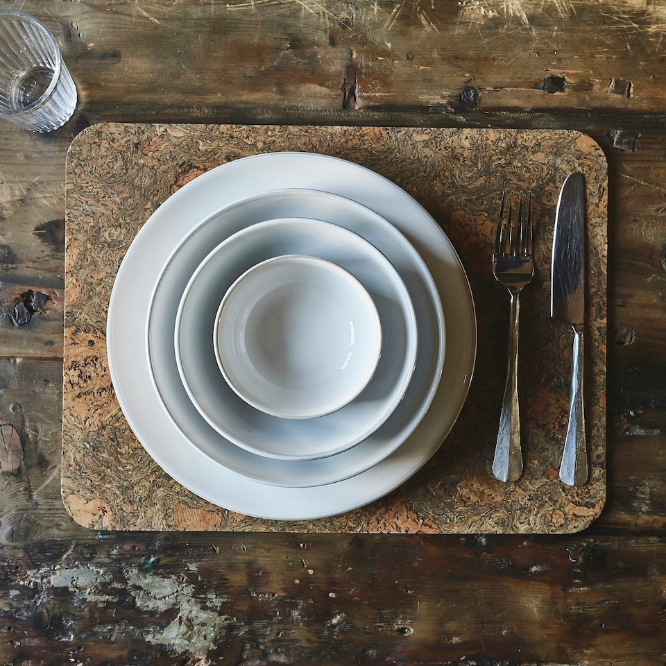 image 1 of Cooks Professional Nordic Stoneware Dinner Set | 24-Piece | Reactive Glaze | White