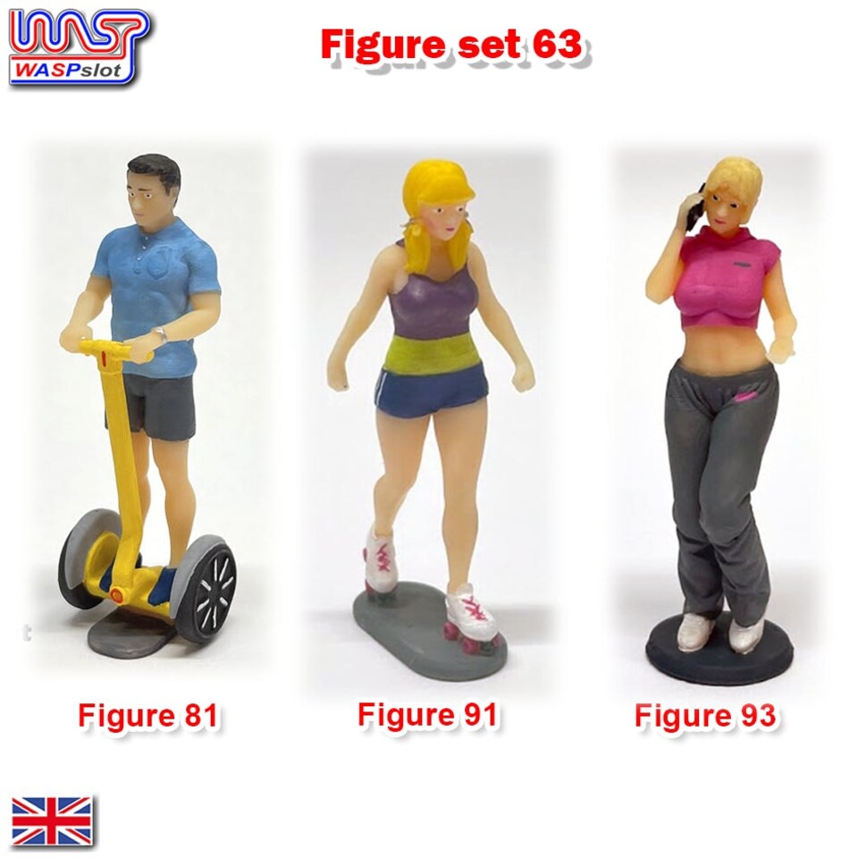 Trackside Unpainted Figure Scenery Display 3 x Figures Set 63 New 1:32 Scale WASP