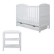 image 1 of Coleby Mini 2 Piece Furniture Set - Suitable from Birth to 4 Years, Open Changer, Under Drawer & Fibre Mattress - (White)