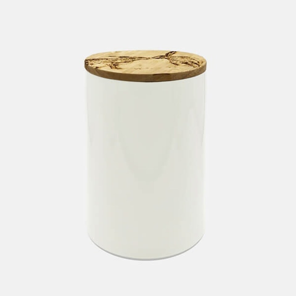 image 1 of The Just Slate Company Kissing Hares Oak & Ceramic Medium Storage Jar