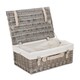 image 6 of 46cm Antique Wash Wicker Picnic Basket with Lining White | White | One Size