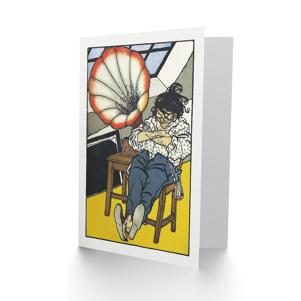 image 1 of Moriz Jung Art Card A Beethoven Enthusiast Painting