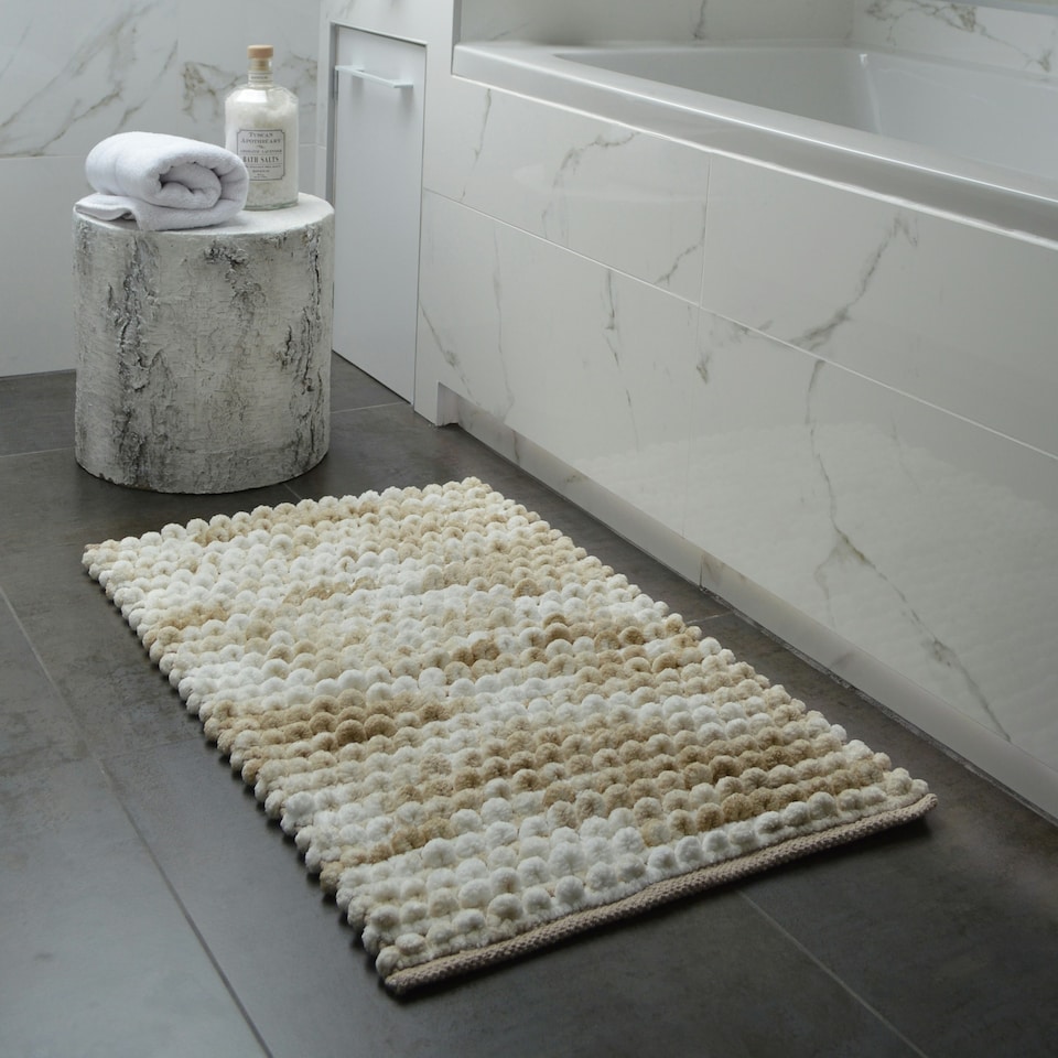 image 1 of Marl Chunky Bobble Bath Mat - Natural