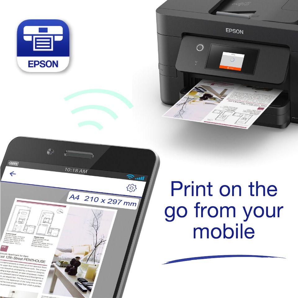 image 1 of Epson WorkForce Pro WF-3820DWF Multifuction Inkjet Color Printer
