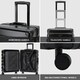 image 2 of Flight Knight Premium Travel Suitcase - 8 Wheels Built-in TSA Lock Aluminium Frame, ABS Hard Shell Carry on Check in Luggage - 100+ Airlines Approved Black | Black Mono | Cabin Bag