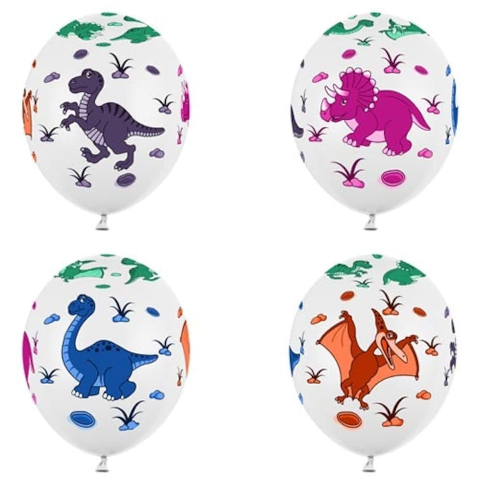 Assorted Dinosaur Latex Balloons 30cm / 12 in - Pack of 6