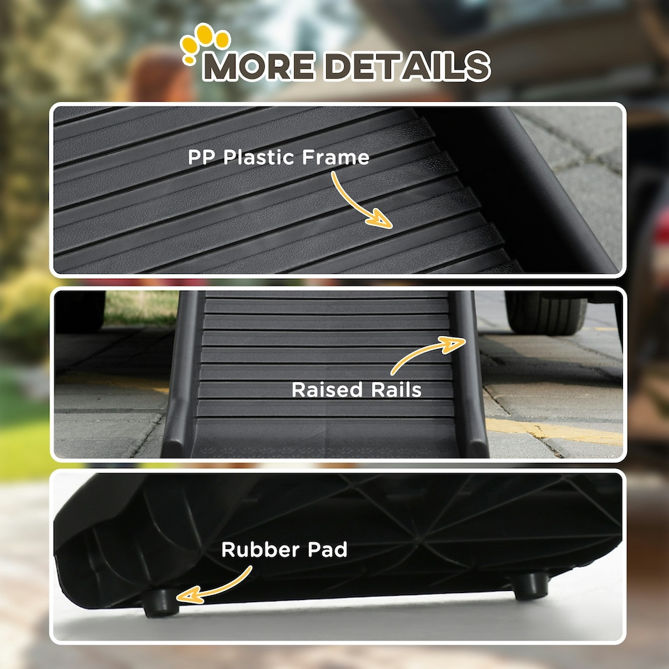image 1 of PawHut Foldable Pet Ramp Dog Ramp for Cars, Truck, SUV