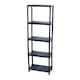image 7 of 5 Tier Black Plastic Heavy Duty Shelving Racking Storage Unit