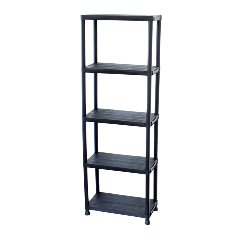 image 1 of 5 Tier Black Plastic Heavy Duty Shelving Racking Storage Unit
