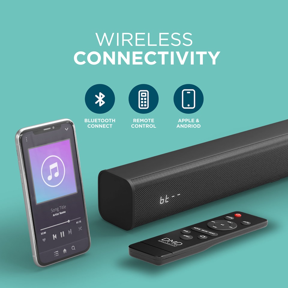 image 1 of DMD -In-One Sound Bar For TV with Remote, Bluetooth, Optical, AUX Inputs