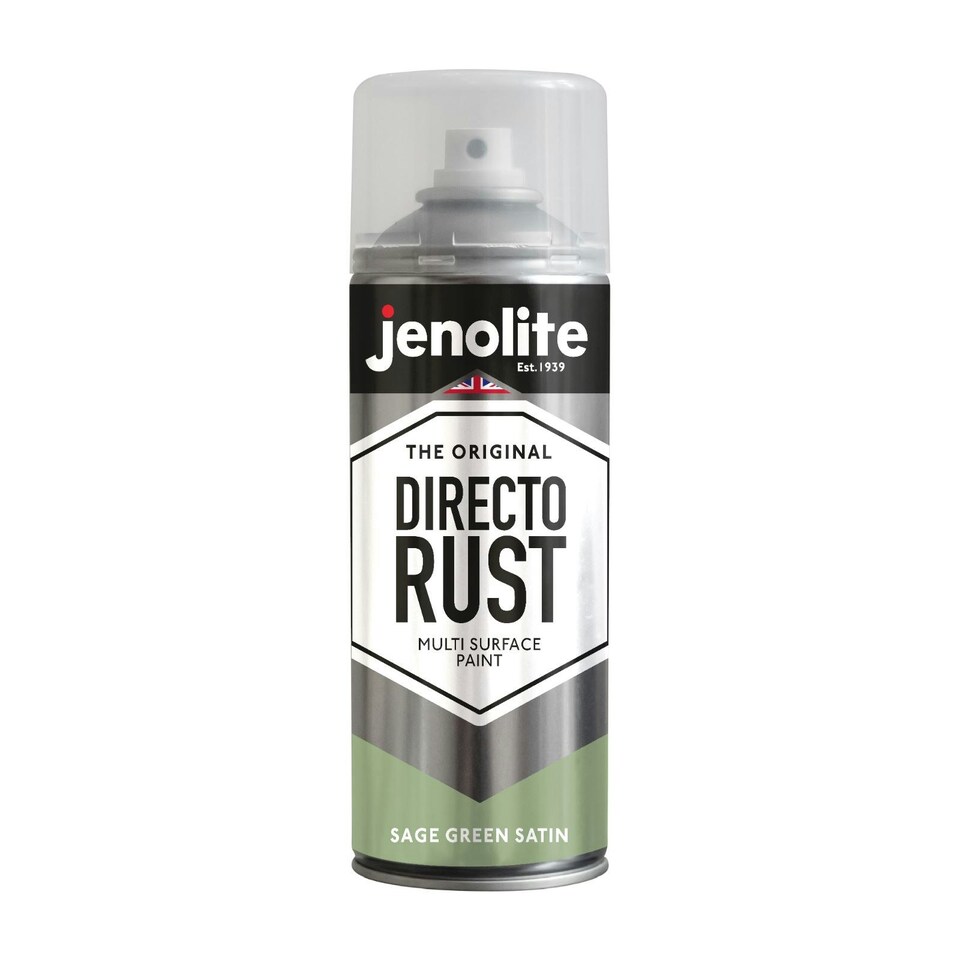 image 1 of Jenolite Directorust All-in-One Multi-Surface Paint - Sage Green Satin - 400ml Spray Can - 3-Pack