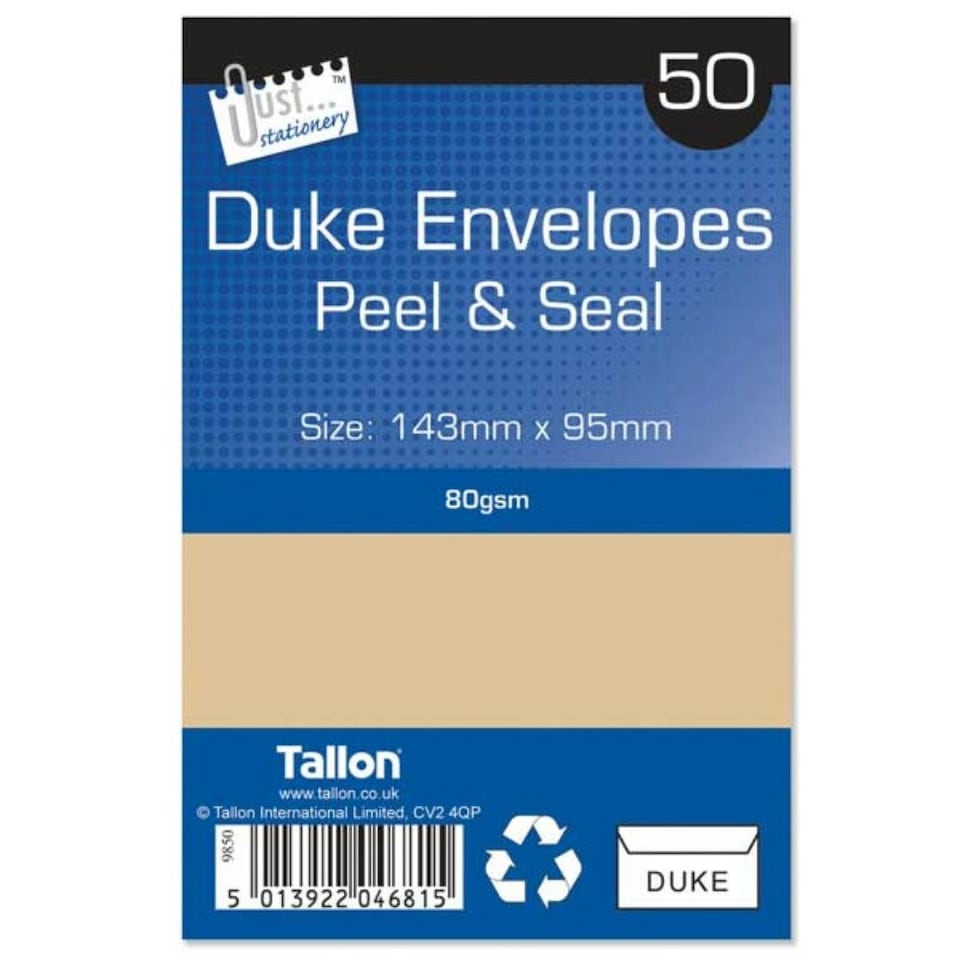 image 1 of Tallon Just Stationery Peel & Seal Duke Manila Envelopes (Pack of 50)