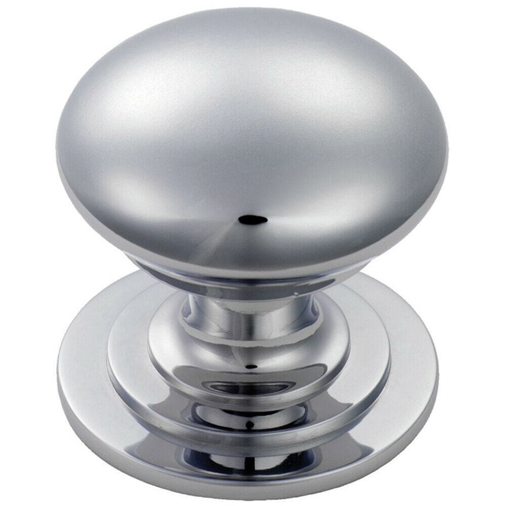 Loops Victorian Round Cupboard Door Knob 25mm Dia Polished Chrome Cabinet Handle