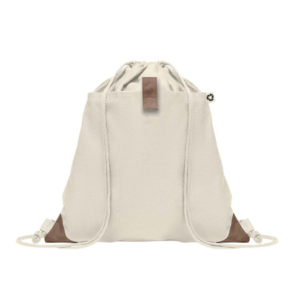 image 1 of MidOcean Panda Recycled Cotton Drawstring Bag - Beige - One Size Brown