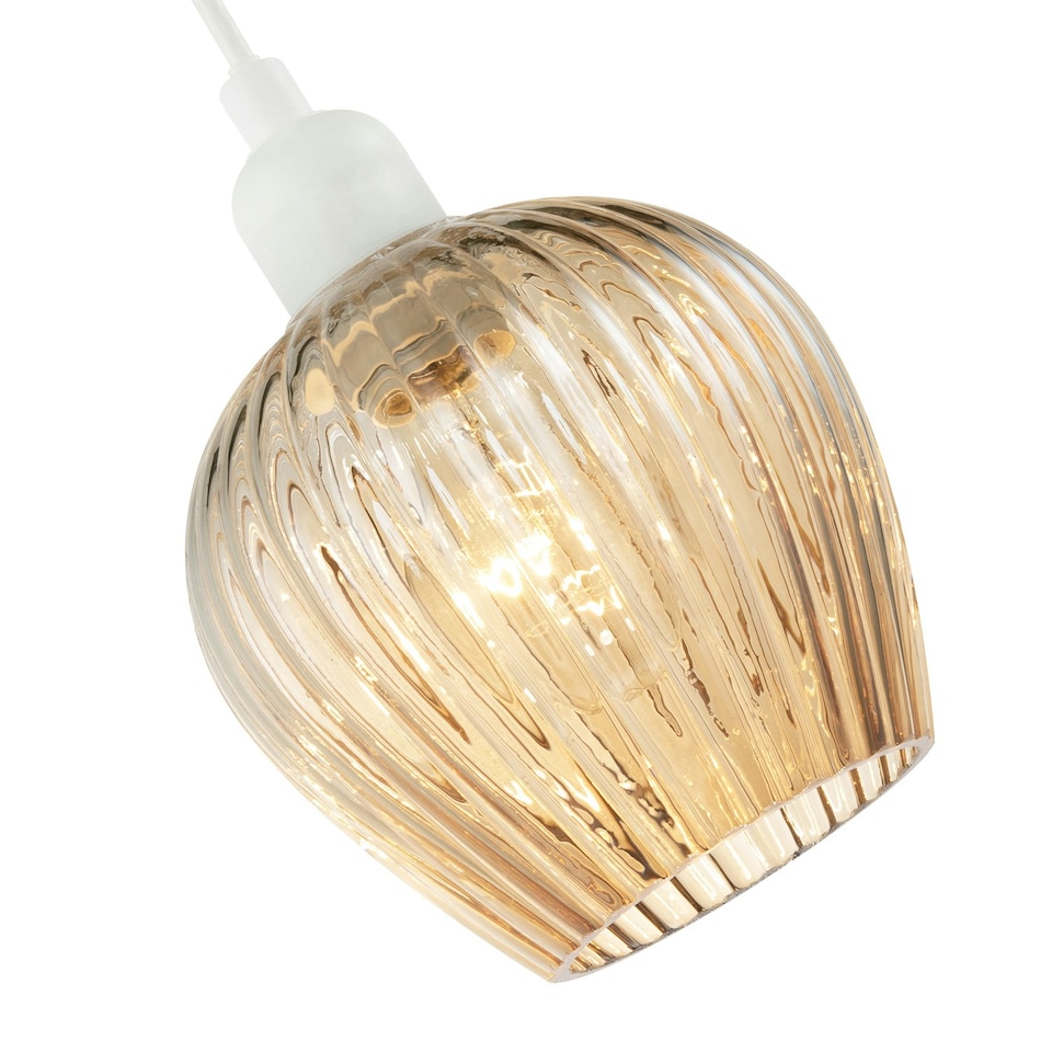 image 1 of Modern Gold Easy Fit Pendant Lighting Shade with Ridged Fluted Lines Gold