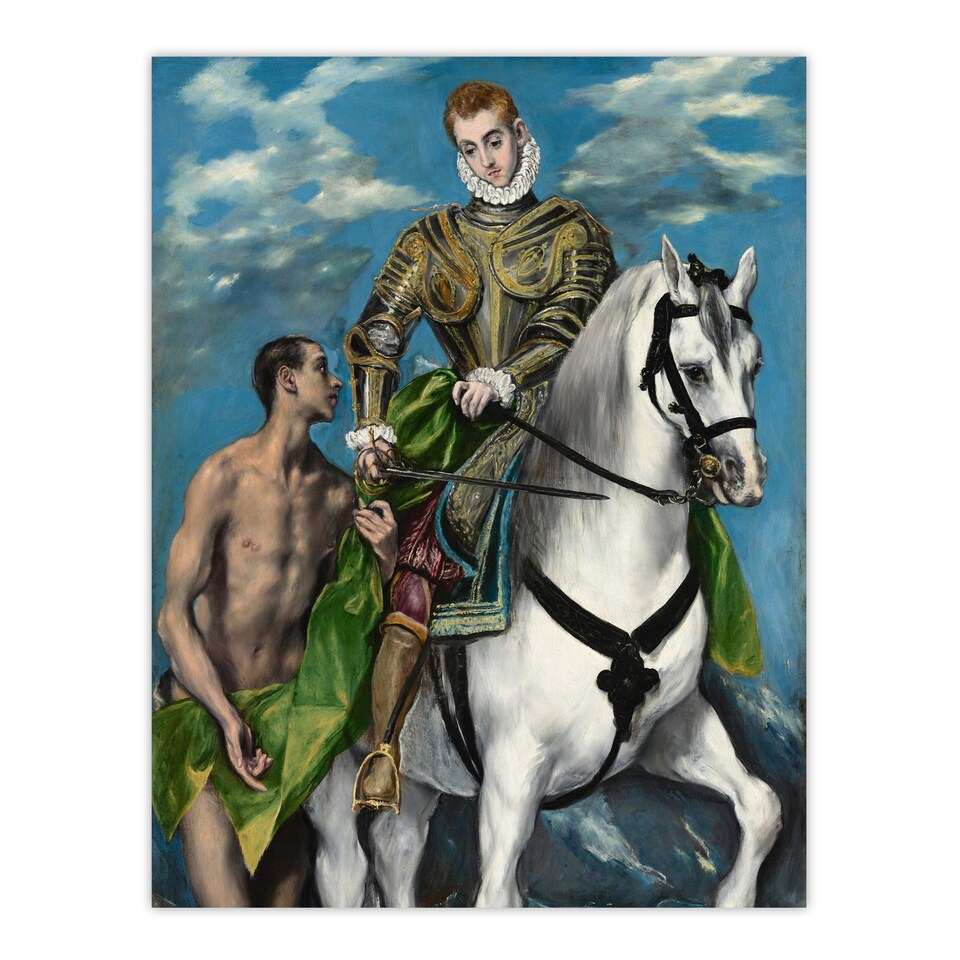 image 1 of Saint Martin and the Beggar Oil Painting El Greco Huge Wall Art Poster Print