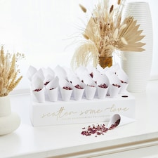 Gold 'Scatter Some Love' Box Stand & Cones - Pack of 45