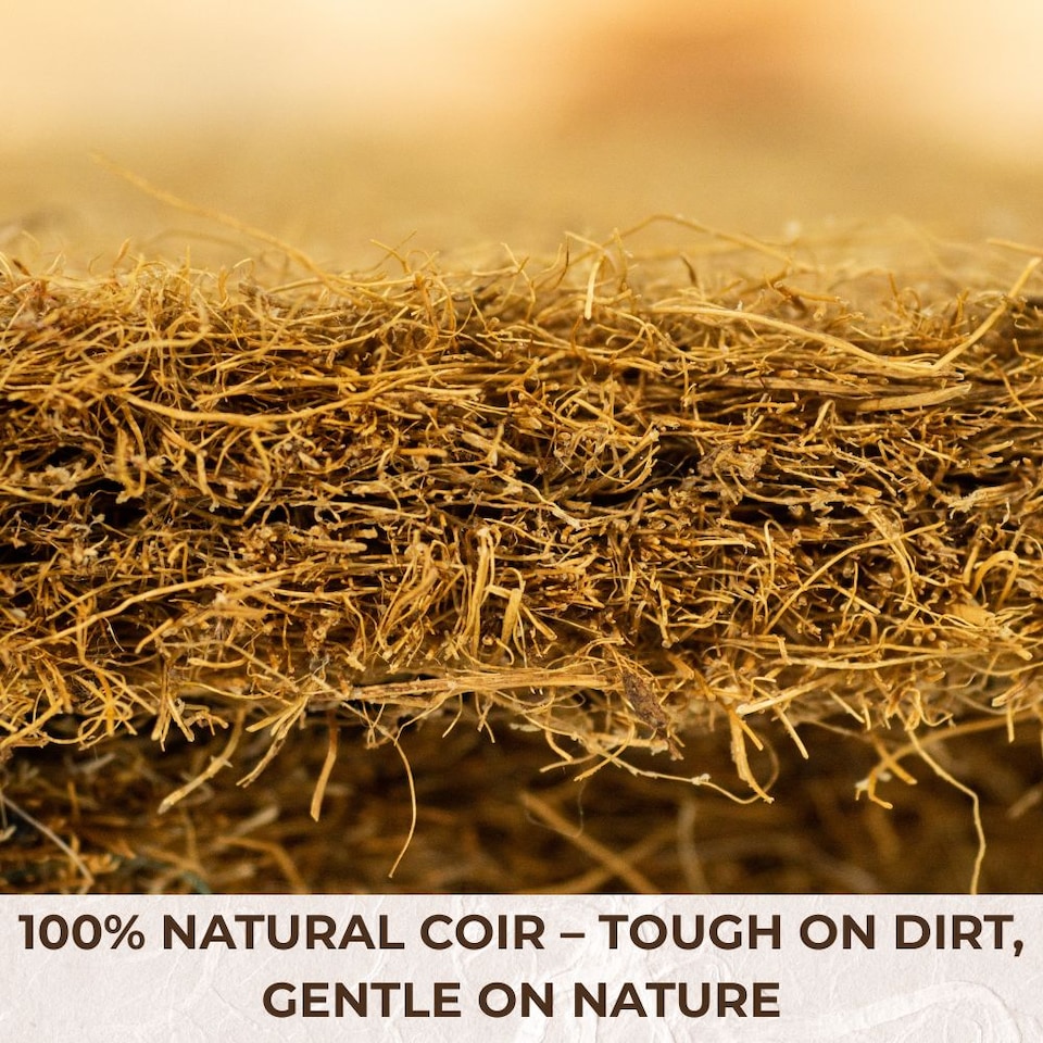 image 1 of Coir Door Mat Heavy Duty Non-Slip - 2m x 1.25m - 17mm Thick Entrance Matting | Brown | 2M x 1.25M | 1