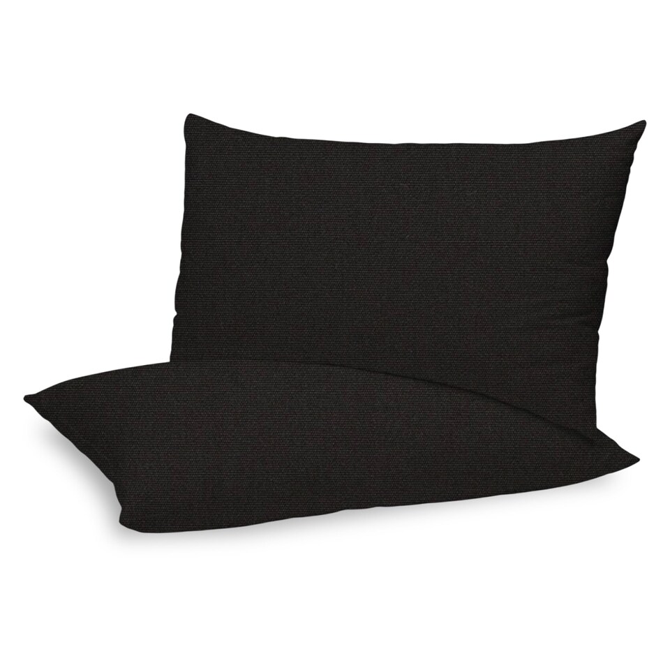 image 1 of Covers&All Sunbrella Lumbar Pillows Set of 2, Rectangle 12 in x 24 in, Canvas Black
