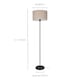 image 3 of EGLO Feniglia Natural Linen Drum-Shaped Floor Lamp | Black