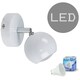 image 4 of ValueLights Retro Eyeball Spotlight Gloss White Wall Light and GU10 Spotlight LED 5W Warm White 3000K Bulb White