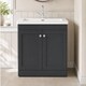 image 6 of Balterley Swynnerton Traditional 2 Door Floor Standing Vanity Unit with Fireclay Basin, Dark Grey, 800mm